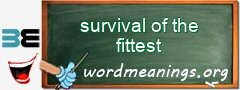 WordMeaning blackboard for survival of the fittest